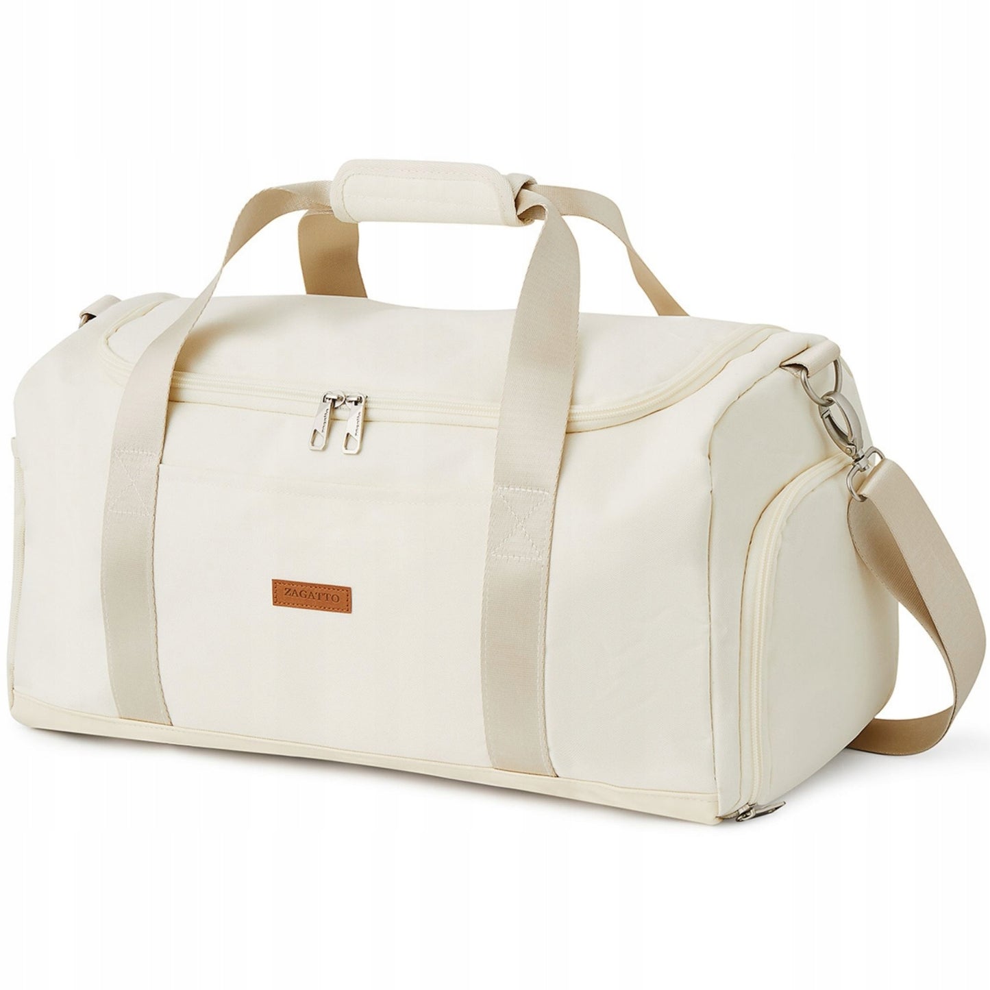 Moteriškas sportinis kelioninis krepšys treniruotėms, sporto salei, smėlio spalvos ZAGATTO