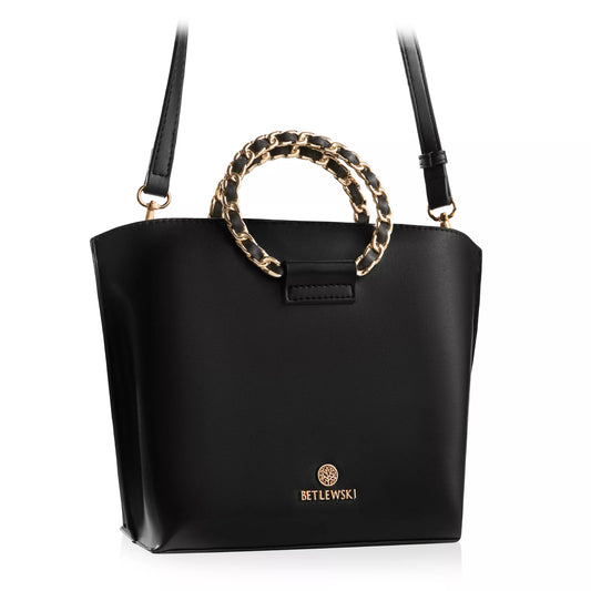 Moteriška delninė juoda madinga ant peties arba rankoje nešiojama 3 skyrių