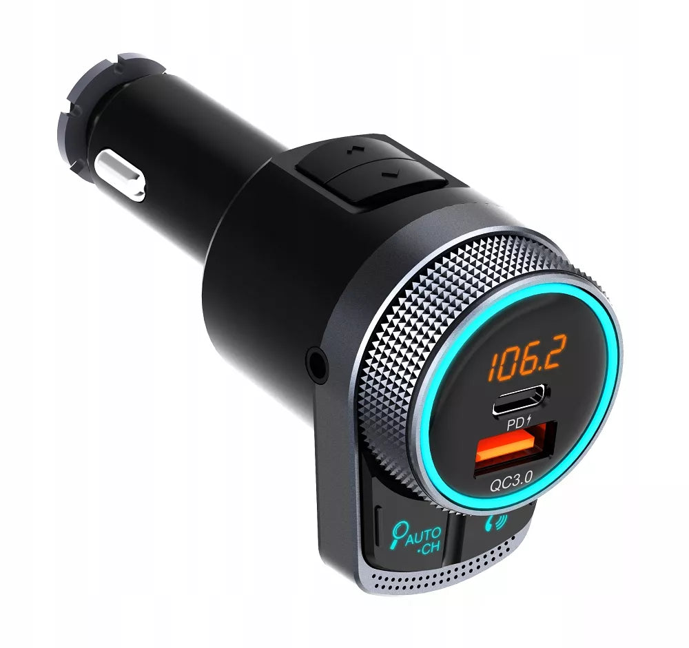 Feegar Bluetooth FM siųstuvas AUX Greitasis įkroviklis QC 3.0 38W AutoSearch