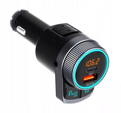 Feegar Bluetooth FM siųstuvas AUX Greitasis įkroviklis QC 3.0 38W AutoSearch