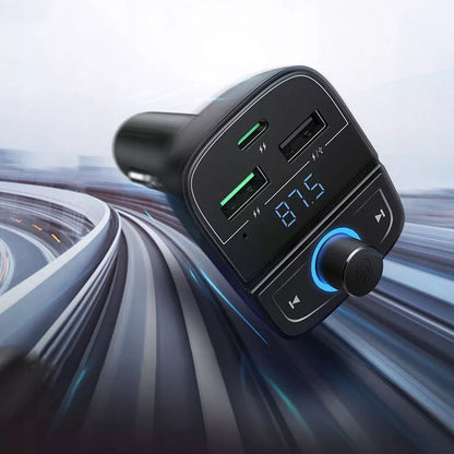 FM MP3 siųstuvas Bluetooth 5.0 automobilinis įkroviklis 3xUSB juodas