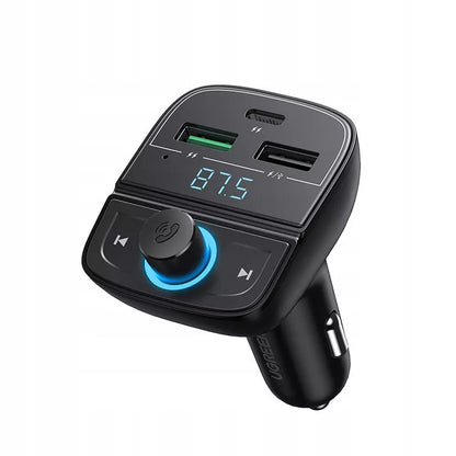 FM MP3 siųstuvas automobiliui, įkroviklis 3xUSB juodas
