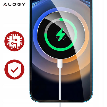 Automobilinis laikiklis MAG SAFE, belaidis įkroviklis 15W, skirtas iPhone 14, 15, 16, 17