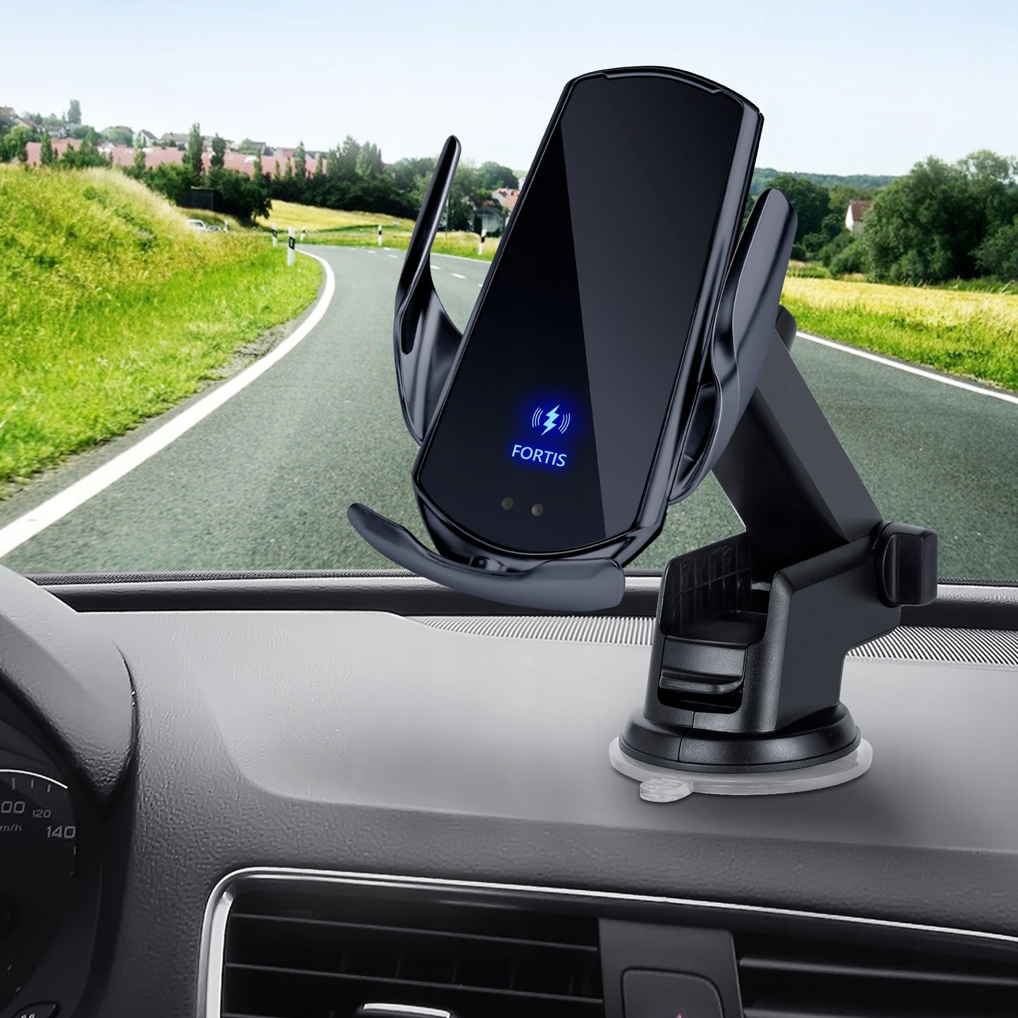 Automobilinis laikiklis su 15W indukcine įkrove telefonui