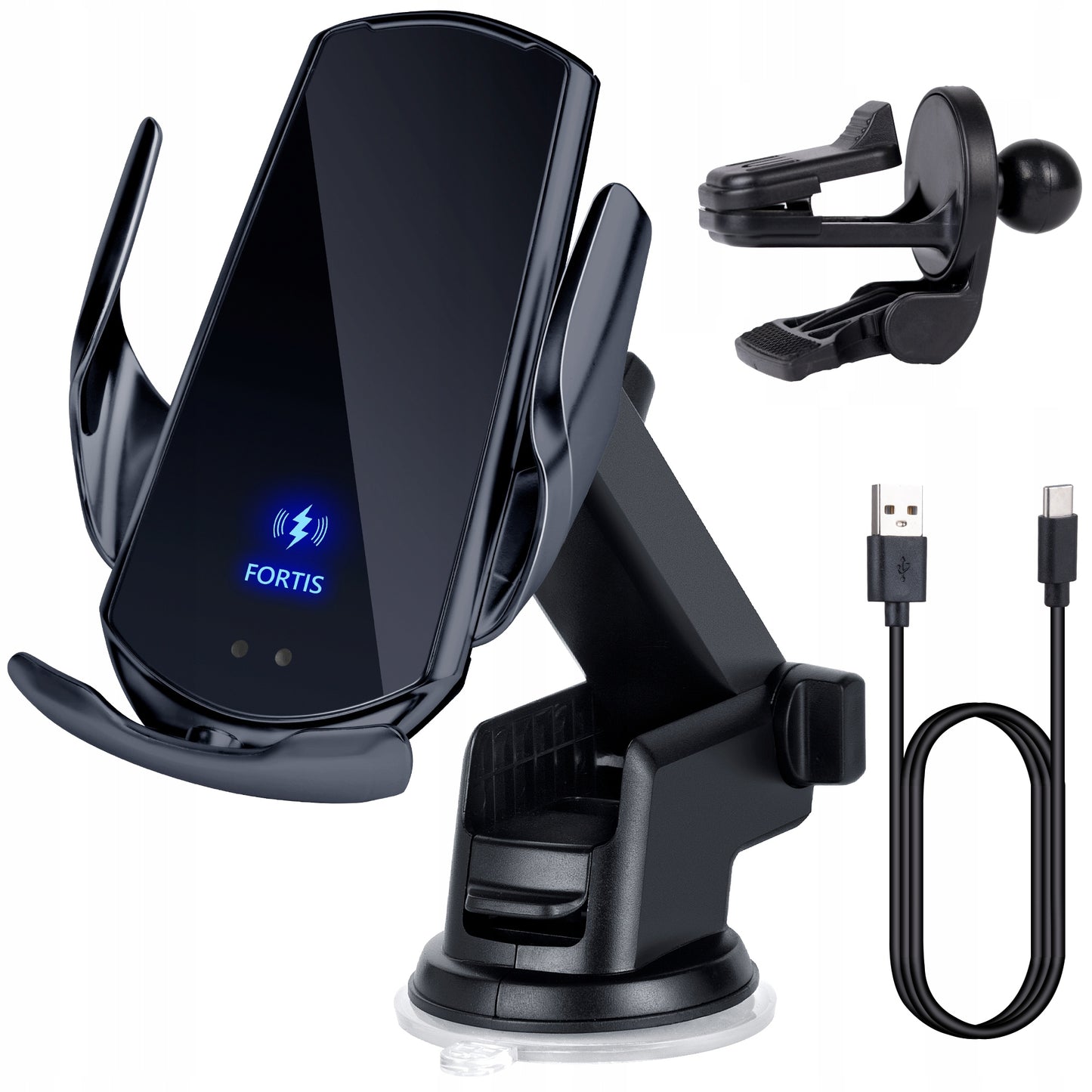 Automobilinis laikiklis su 15W indukcine įkrove telefonui