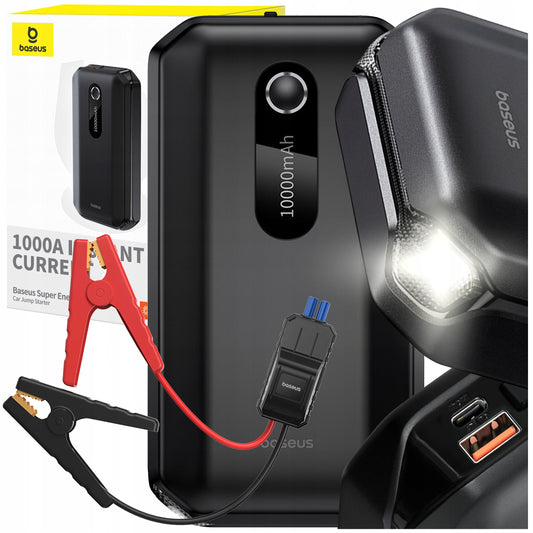 BUSTER Užvedimo įrenginys Jumper Starteris Powerbank Boosteris Klemos Žibintuvėlis