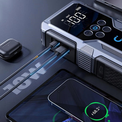 Starteris + kompresorius JUMP STARTER POWERBANK AKUMULIATORIAUS paleidimo įtaisas