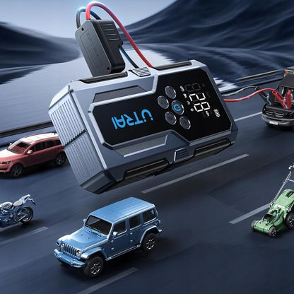 Starteris + kompresorius JUMP STARTER POWERBANK AKUMULIATORIAUS paleidimo įtaisas