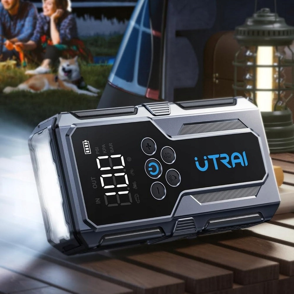 Starteris + kompresorius JUMP STARTER POWERBANK AKUMULIATORIAUS paleidimo įtaisas