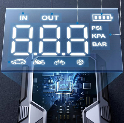 Starteris + kompresorius JUMP STARTER POWERBANK AKUMULIATORIAUS paleidimo įtaisas