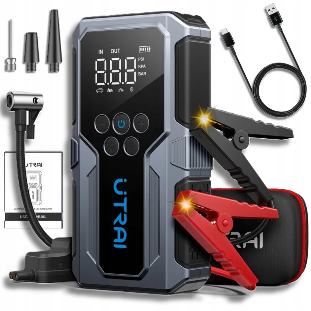 Starteris + kompresorius JUMP STARTER POWERBANK AKUMULIATORIAUS paleidimo įtaisas