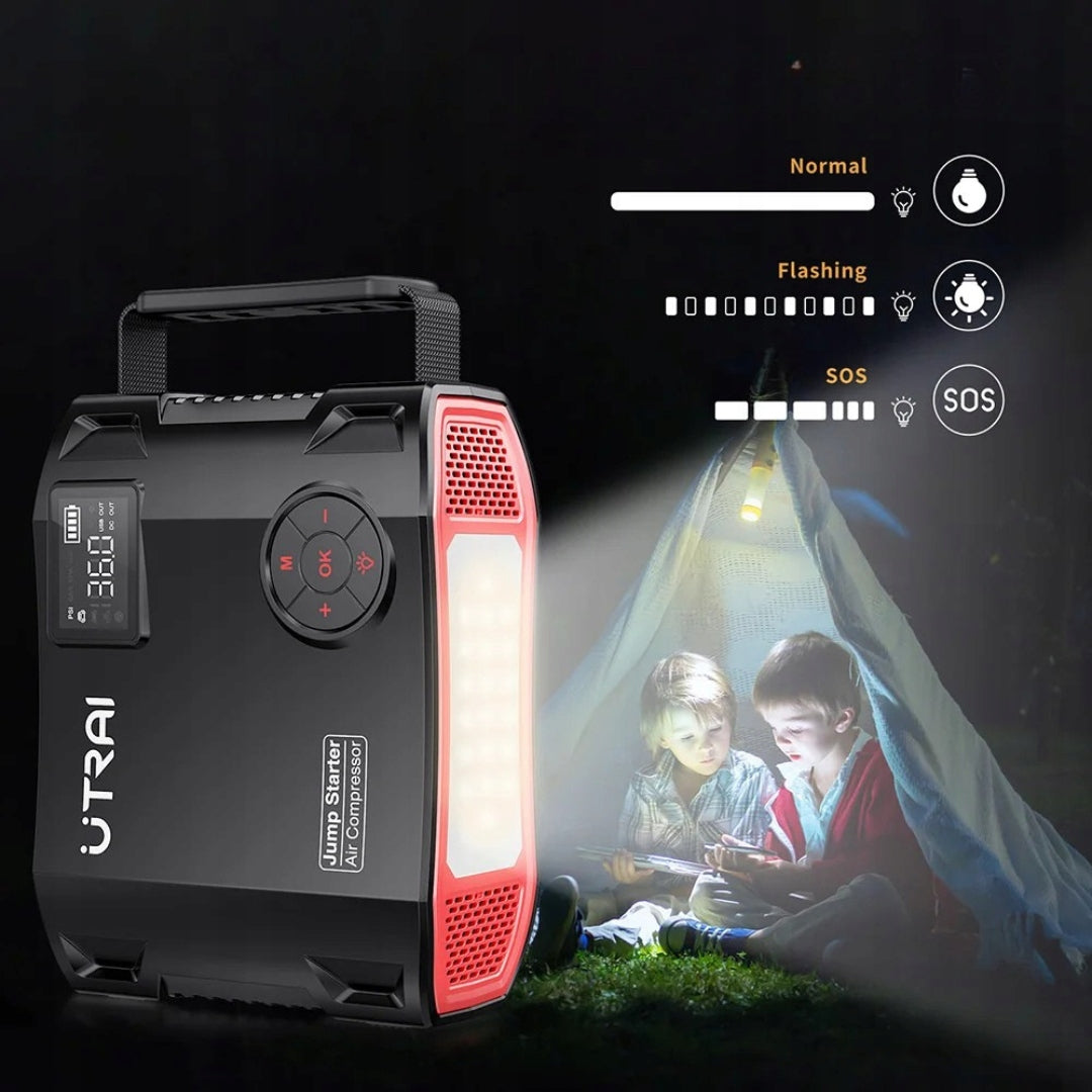 UTRAI JS-5 AUTOMOBILIO UŽVEDIMO IR KROVIMO ĮRENGINYS 2000A–6000A POWERBANK 12V AKUMULIATORIAUS STIPRIKLIS