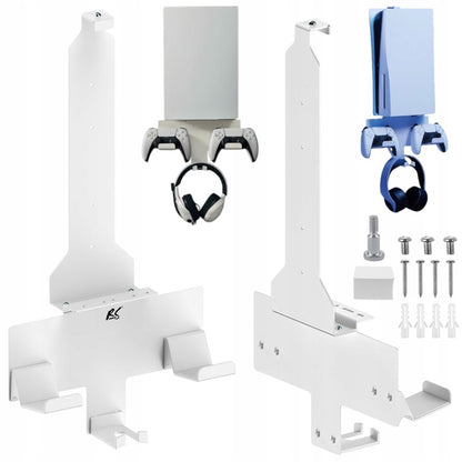 Sieninis laikiklis Playstation 5 konsolei, stovas su pultelių laikikliu