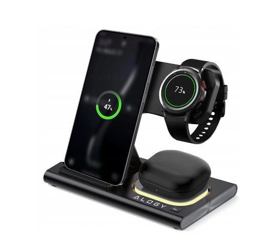 Universalus 3in1 Belaidis Įkrovimo Stovas su LED