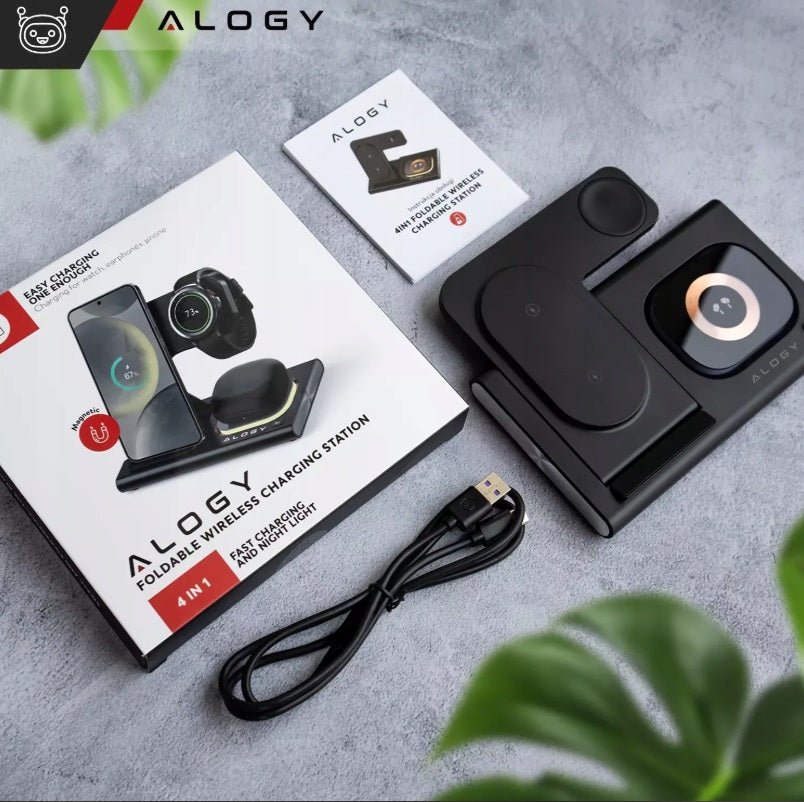 Universalus 3in1 Belaidis Įkrovimo Stovas su LED