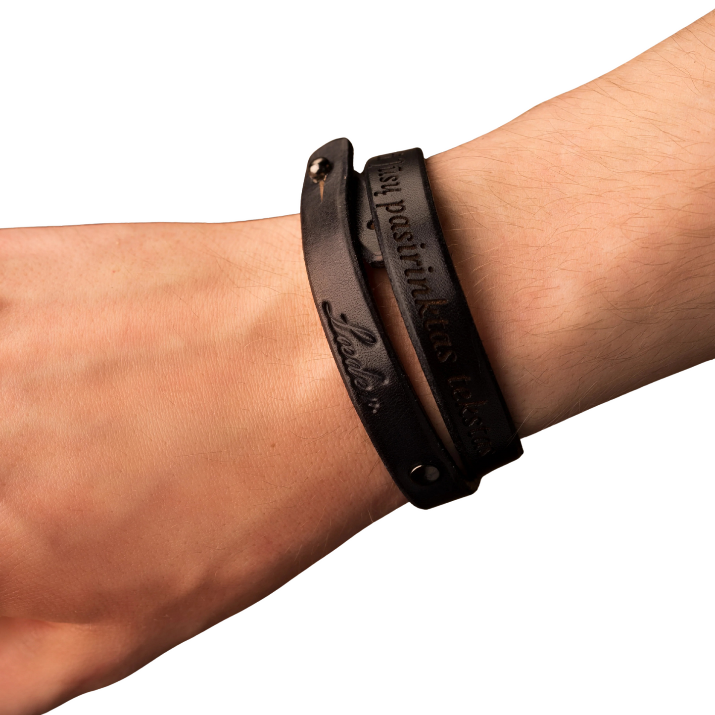 Odinė apyrankė Twist | Juodos spalvos - personalizuota dovana