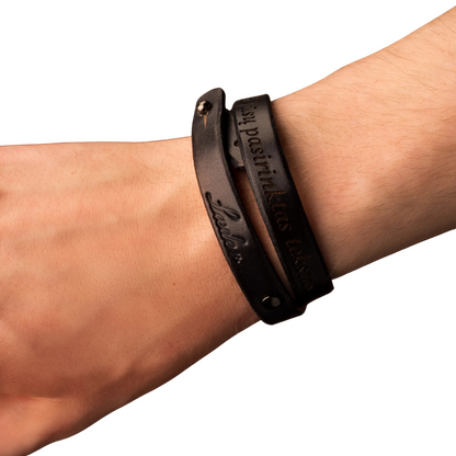 Odinė apyrankė Twist | Juodos spalvos - personalizuota dovana