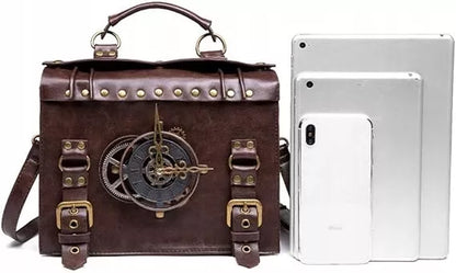 VINTAGE STEAMPUNK KRYŽMINĖ RANKINĖ MAIŠELIS RETRO AKTSECHELĖ NEŠIOJAMAM KOMPIUTERIUI