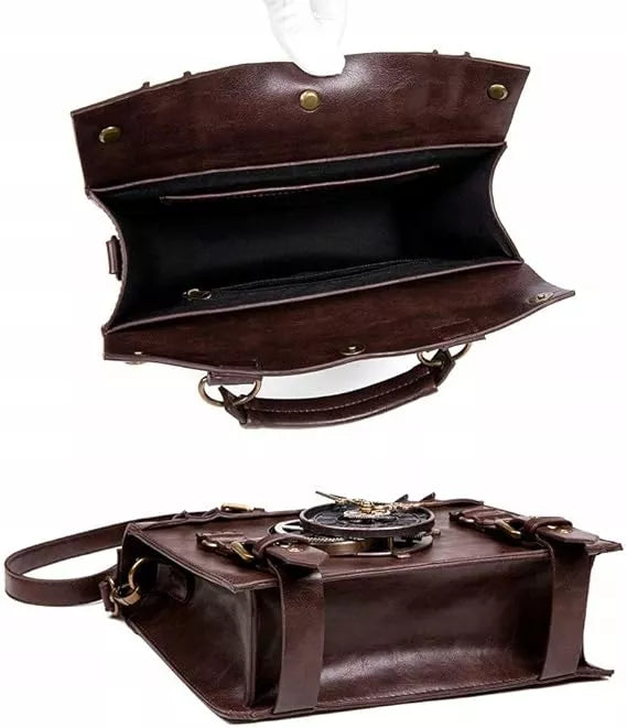 VINTAGE STEAMPUNK KRYŽMINĖ RANKINĖ MAIŠELIS RETRO AKTSECHELĖ NEŠIOJAMAM KOMPIUTERIUI