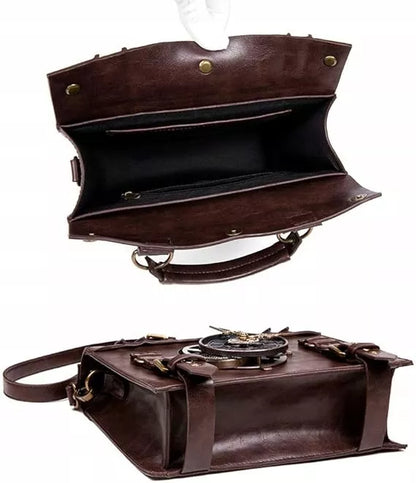 VINTAGE STEAMPUNK KRYŽMINĖ RANKINĖ MAIŠELIS RETRO AKTSECHELĖ NEŠIOJAMAM KOMPIUTERIUI