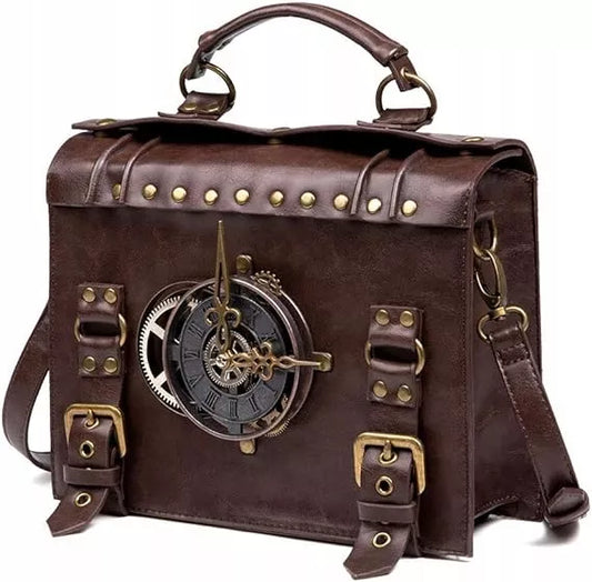VINTAGE STEAMPUNK KRYŽMINĖ RANKINĖ MAIŠELIS RETRO AKTSECHELĖ NEŠIOJAMAM KOMPIUTERIUI