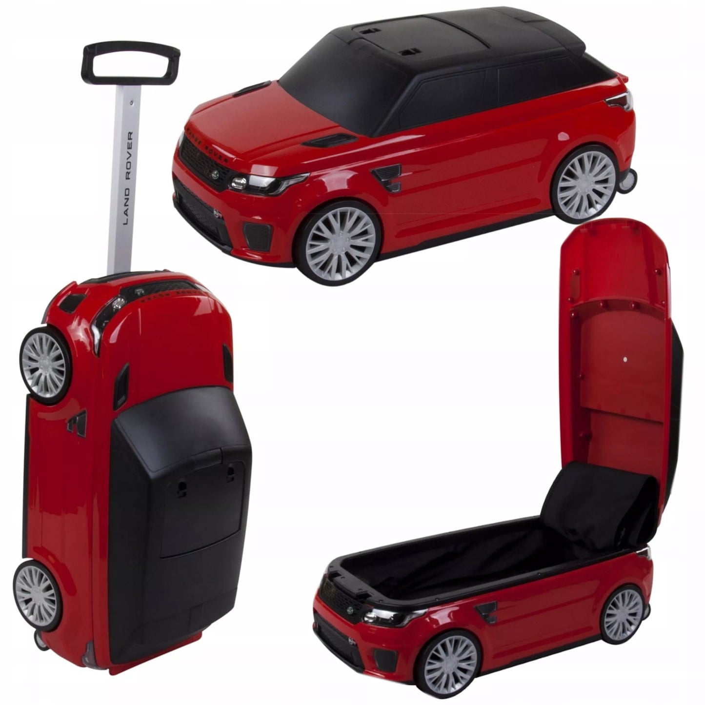 VAIKŲ VAŽINĖJAMASIS LAGAMINAS LAND RANGE ROVER RAUDONAS COIL