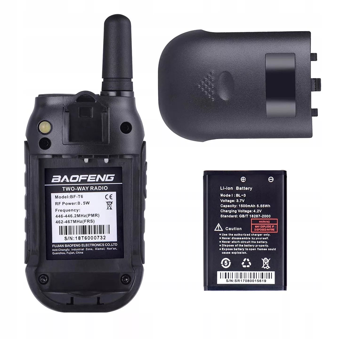 Walkie-talkie vaikams, PMR, žibintuvėlis, USB