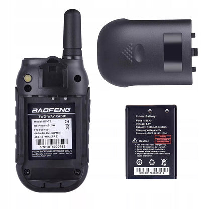 Walkie-talkie vaikams, PMR, žibintuvėlis, USB