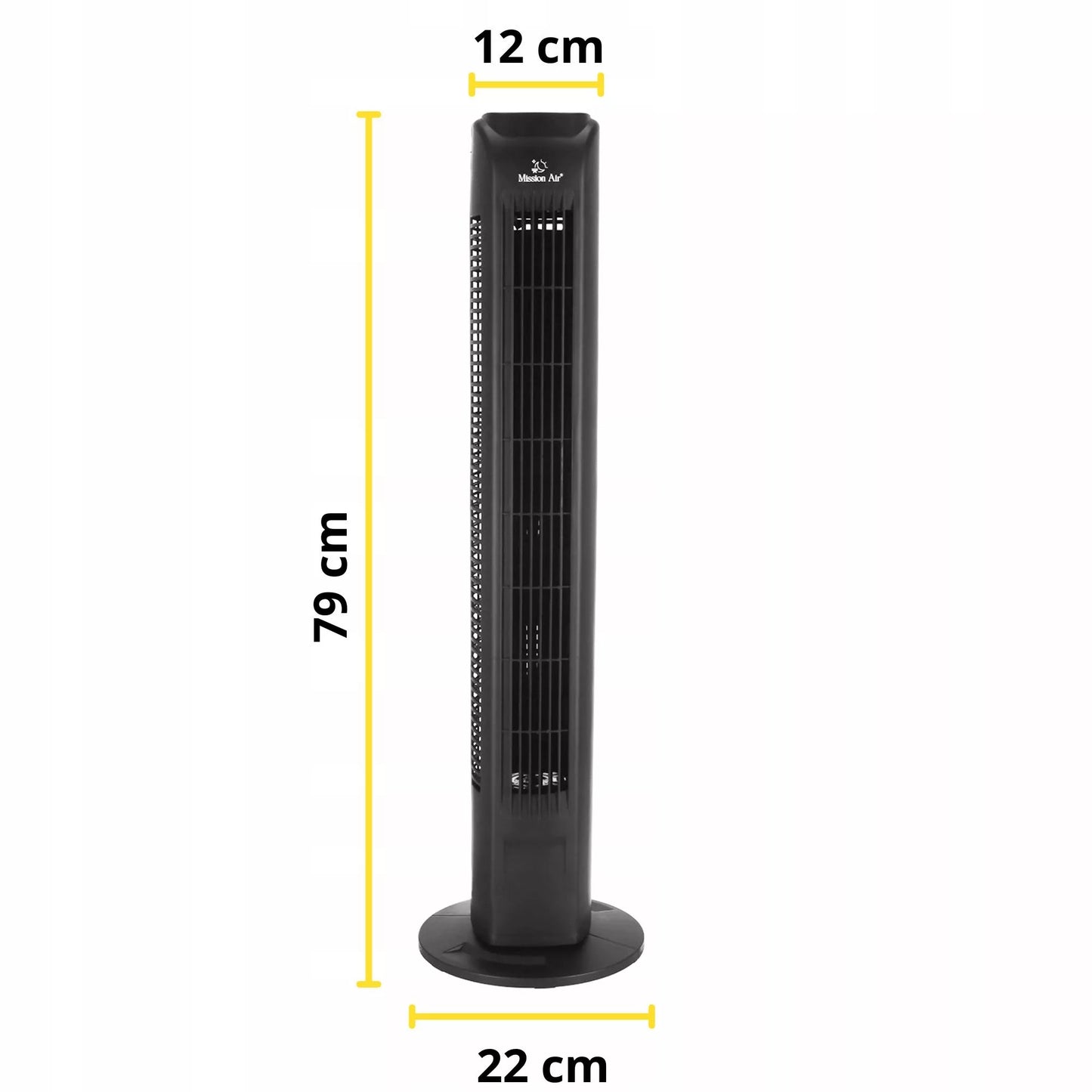 Tylus besisukantis TOWER FAN – juodas grindinis ventiliatorius