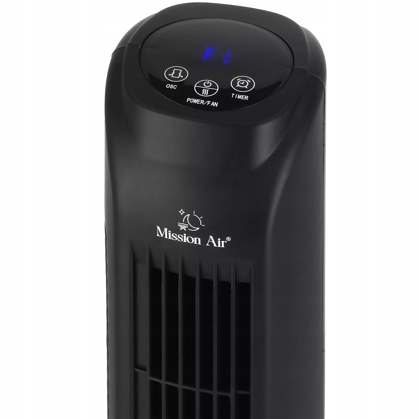 Tylus besisukantis TOWER FAN – juodas grindinis ventiliatorius