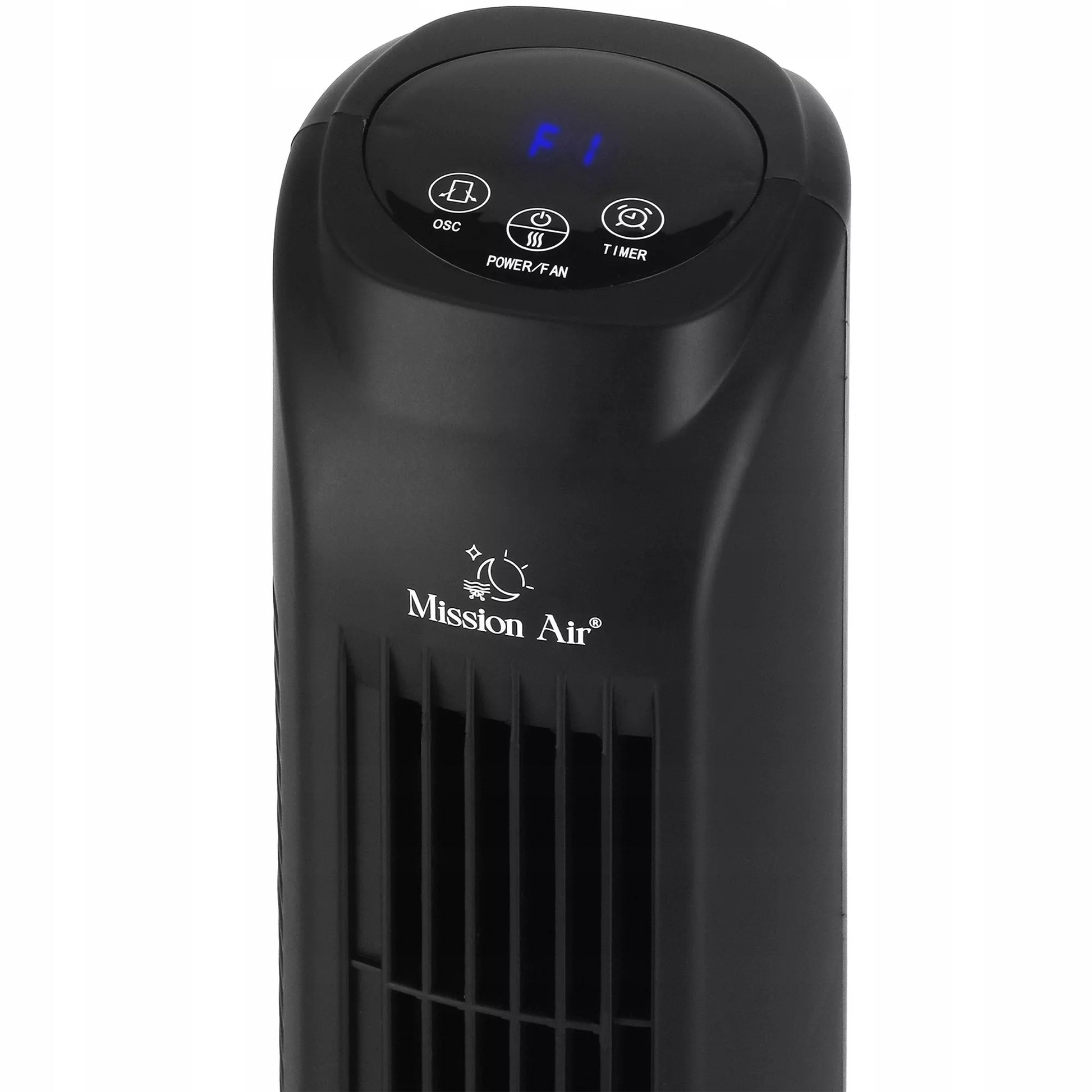 Tylus besisukantis TOWER FAN – juodas grindinis ventiliatorius