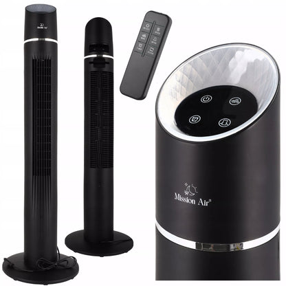 Grindinis stovintis ventiliatorius Tower Fan XL – juodas