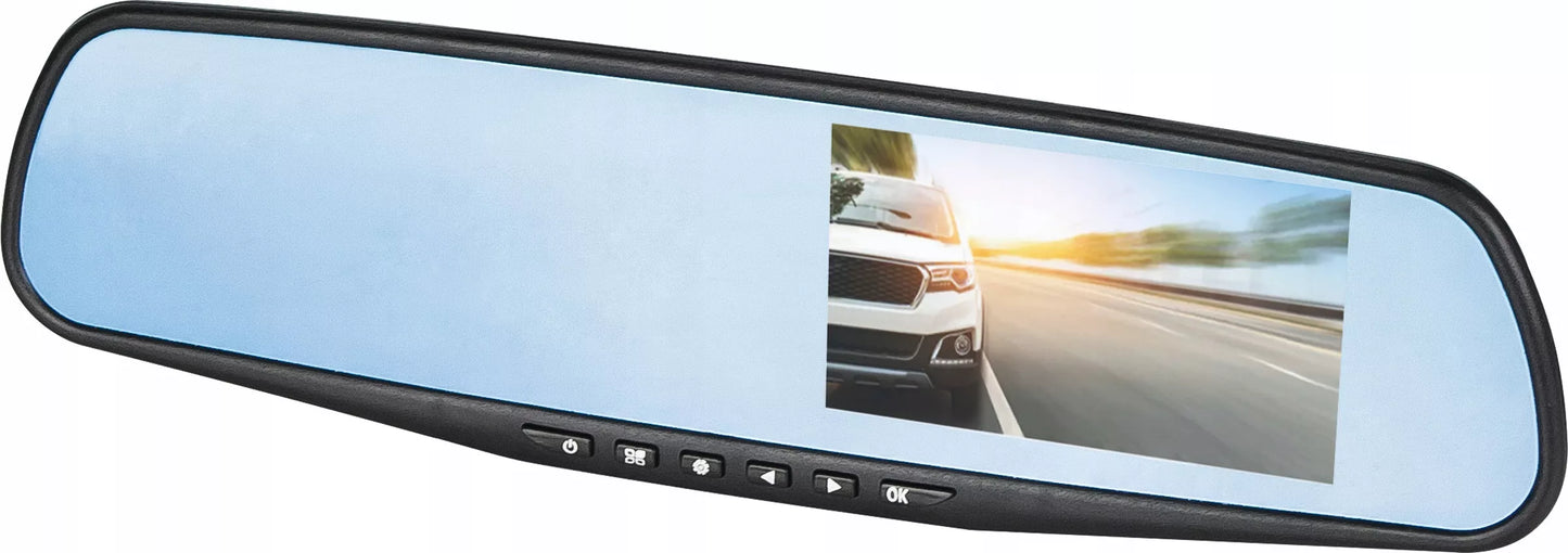 Automobilio vaizdo registratorius, kamera veidrodėlyje, priekio ir galo įrašymo įrenginys FULL HD