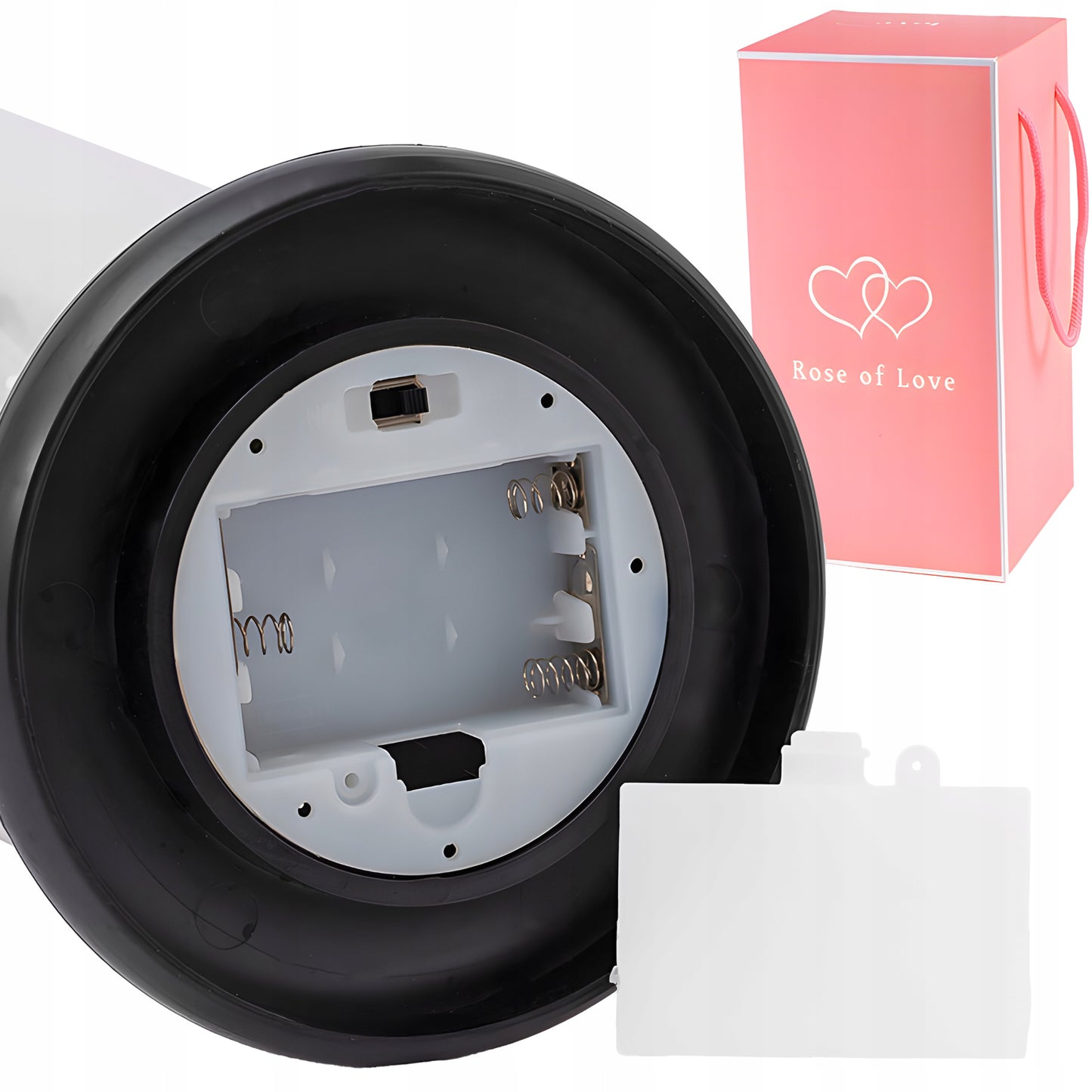 AMŽINA RAUDONA RAUDONA ROŽĖ STIKLINĖJE, ŠVIEČIANTI LED, DOVANA Valentino dienai, Moters dienai