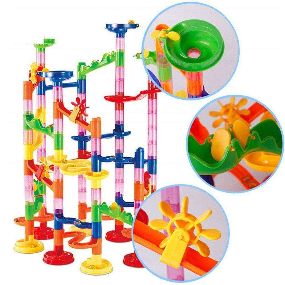 DIDELIS RUTULIŲ TAKAS LENKTYNĖS SU RUTULIAIS 30 vnt. 109 elementai Marble Run Labirintas