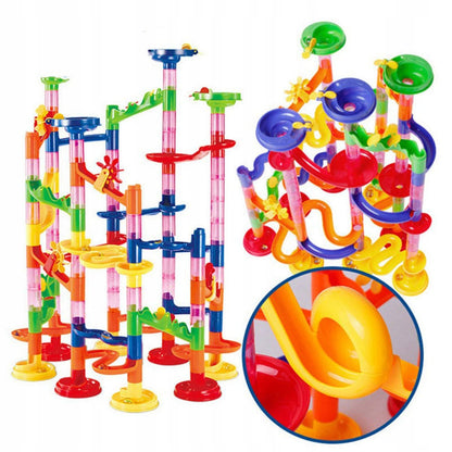 DIDELIS RUTULIŲ TAKAS LENKTYNĖS SU RUTULIAIS 30 vnt. 109 elementai Marble Run Labirintas