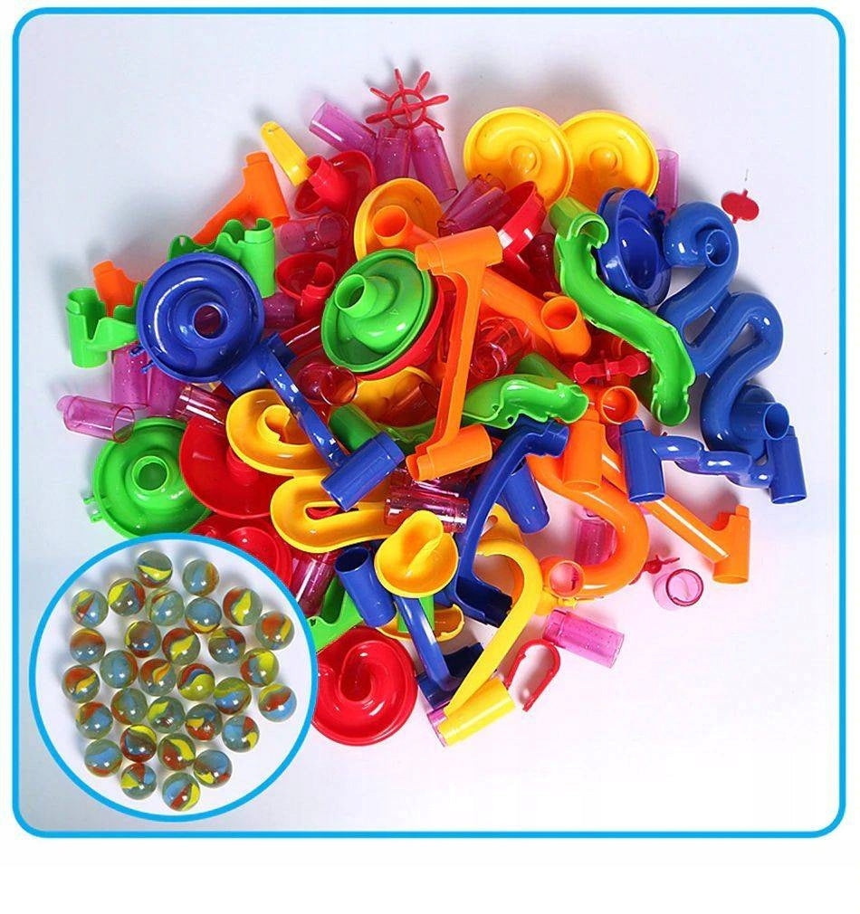 DIDELIS RUTULIŲ TAKAS LENKTYNĖS SU RUTULIAIS 30 vnt. 109 elementai Marble Run Labirintas