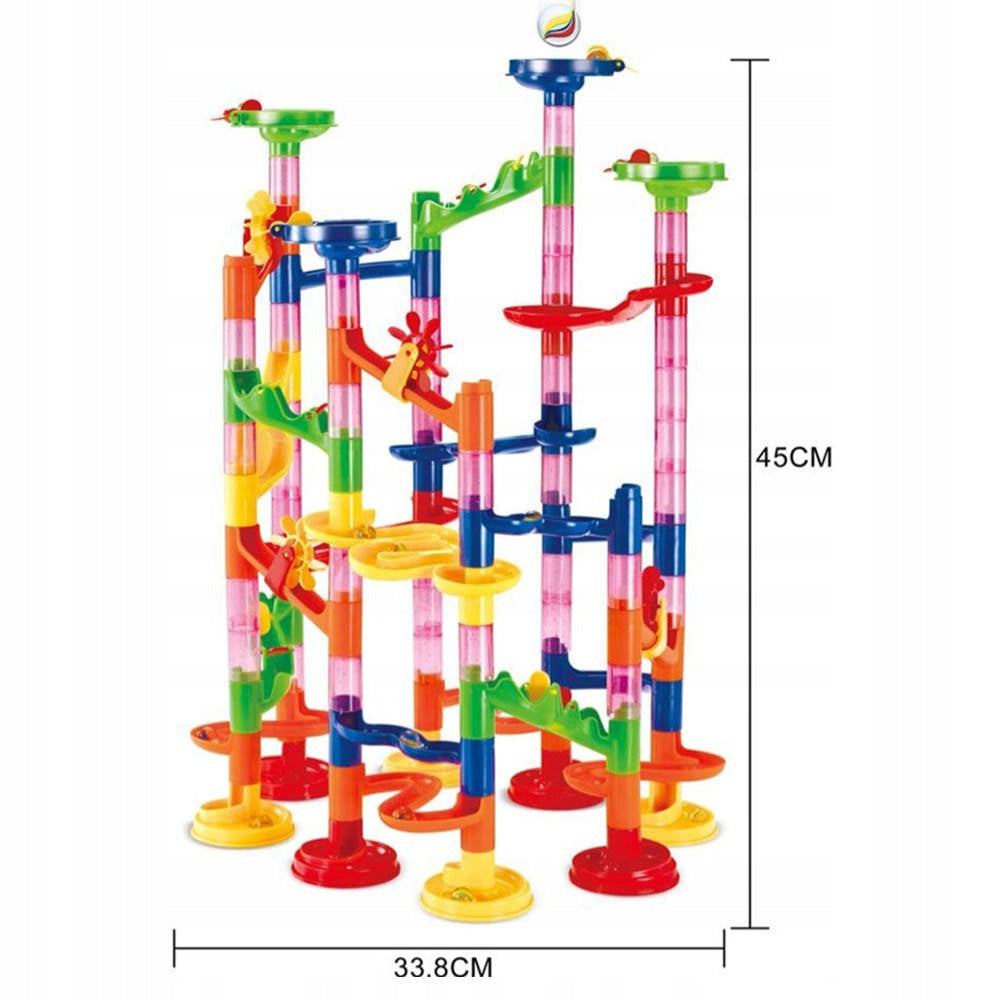 DIDELIS RUTULIŲ TAKAS LENKTYNĖS SU RUTULIAIS 30 vnt. 109 elementai Marble Run Labirintas