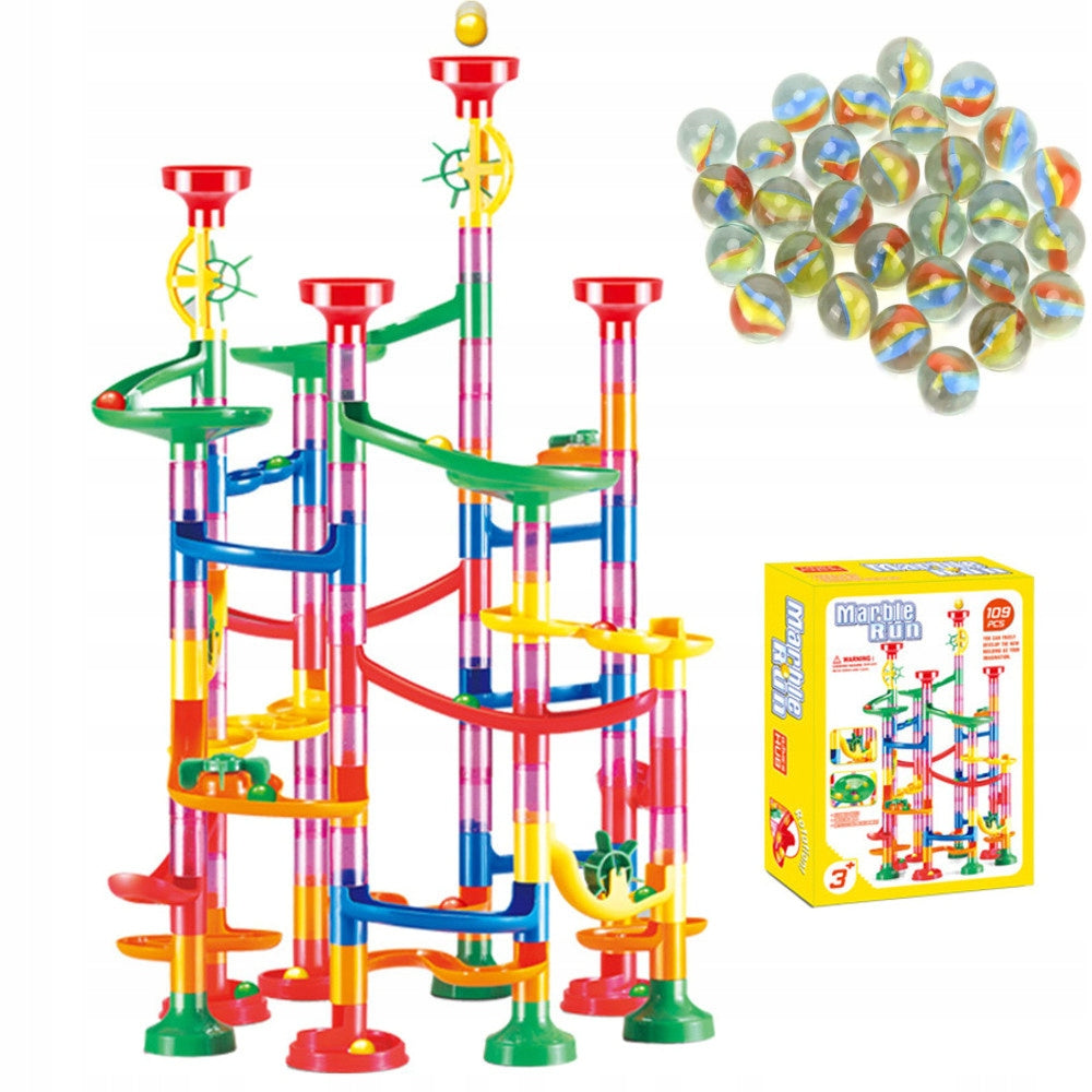 DIDELIS RUTULIŲ TAKAS LENKTYNĖS SU RUTULIAIS 30 vnt. 109 elementai Marble Run Labirintas