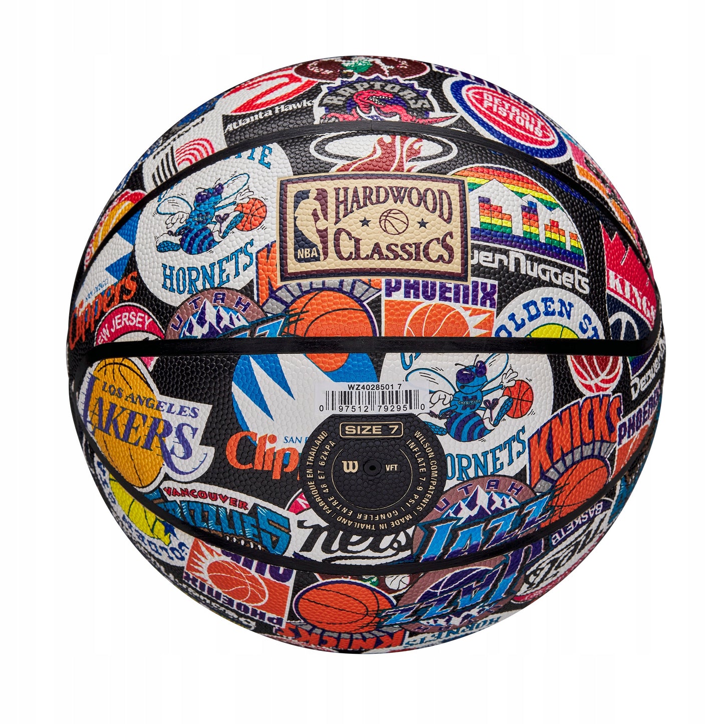 Wilson NBA Visų komandų Retro 7 krepšinio kamuolys Hardwood Classics