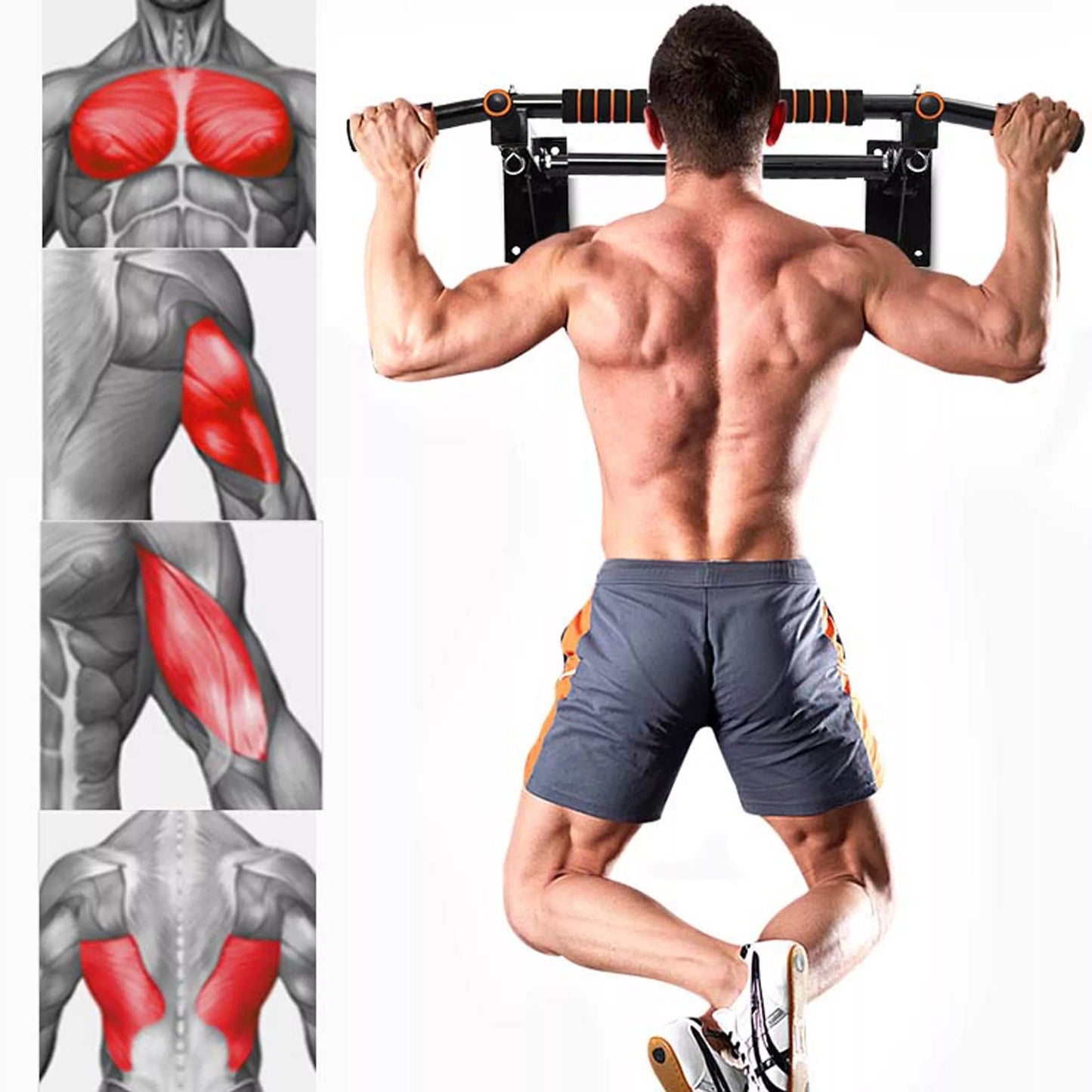 Plieninis sieninis skersinis 100 cm – atsparumas iki 150 kgSieninis skersinis pull-ups – plieninis, 100 cm, iki 150 kg