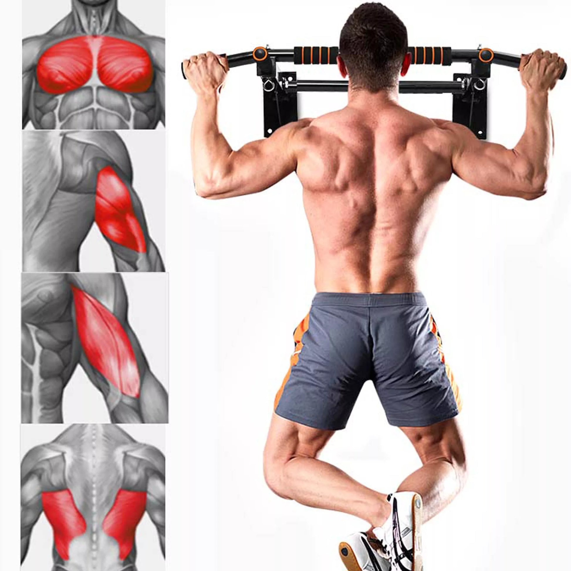 Plieninis sieninis skersinis 100 cm – atsparumas iki 150 kgSieninis skersinis pull-ups – plieninis, 100 cm, iki 150 kg