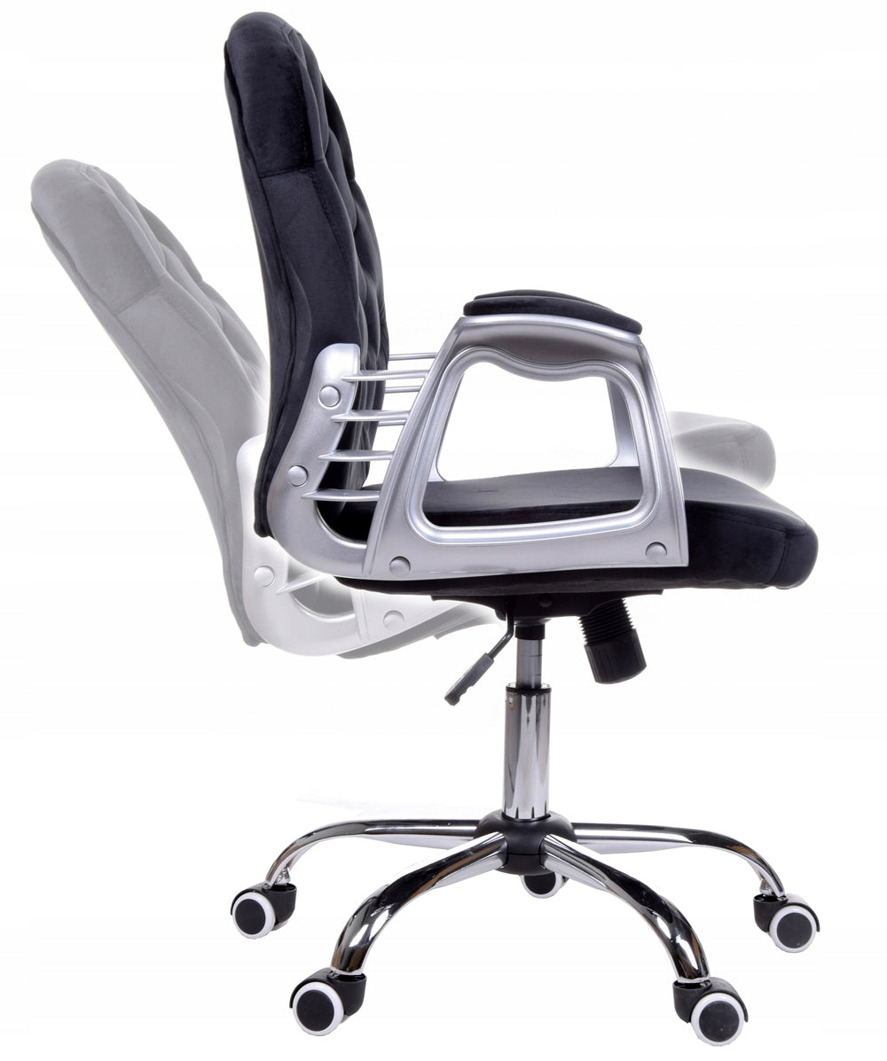 Rožinis veliūrinis biuro fotelis su kristalais GIOSEDIO