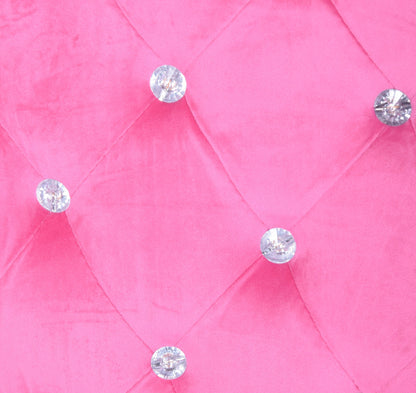 Rožinis veliūrinis biuro fotelis su kristalais GIOSEDIO