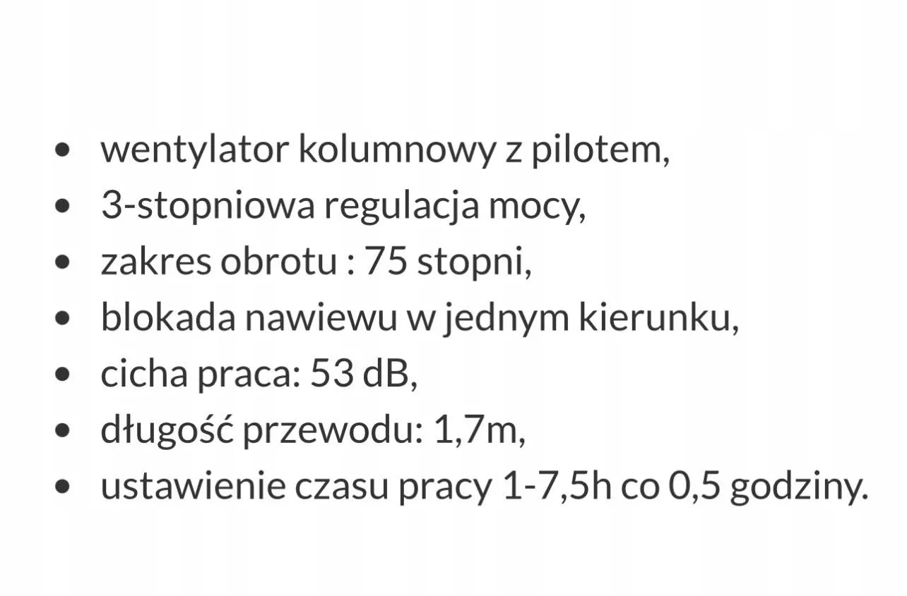 45W juodas bokštinis ventiliatorius / fanas