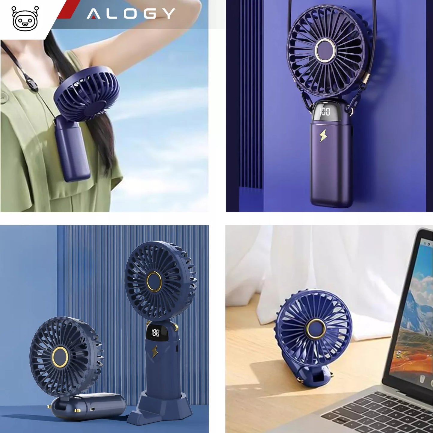 Stovintis, rankinis, stalinis ventiliatorius, tylus, galingas, mažas, USB-C