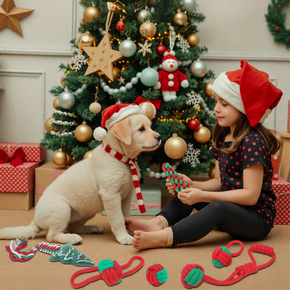KALĖDINIAI ŠUNŲ ŽAISLAI Rinkinys 8 Kramtomieji žaislai Kalėdinė dovana
