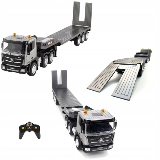 Nuotoliniu būdu valdomas RC sunkvežimis su priekaba, LED apšvietimu ir akumuliatoriumi