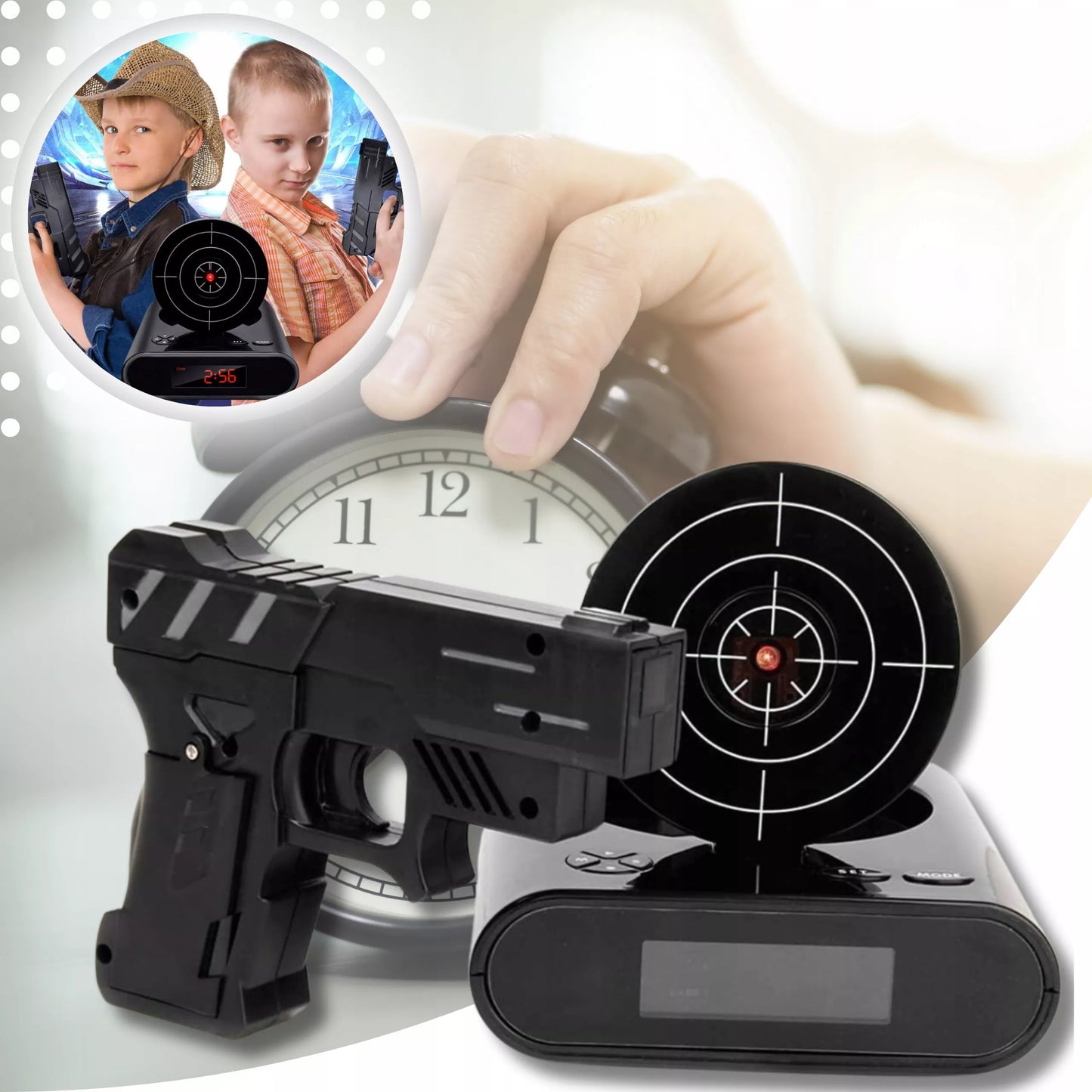 Vaikiškas žadintuvas „Snaiperis“ – elektroninis, su signalizacija
