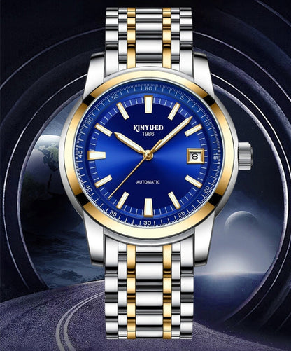 Vyriškas automatinis mechaninis prabangus laikrodis su datos rodikliu + dėžutė